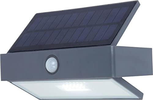 LED Solarleuchte Arrow,Solar-Wandleuchte m.Bewegungsmelder,Außenleuchte aus Aluminium,Wandlampe für Outdoor,180 lm,2,3 Watt von LUTEC