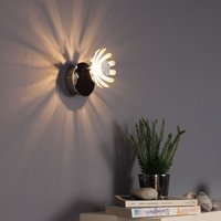 Luce Design - Einflammige led Wandleuchte bloom aus Metall in Blattsilber mit Blumen Motiv von LUCE DESIGN