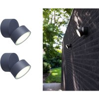 Led Außenwandleuchten im 2er set mit beweglichem Kopf 9.4cm∅ von Lutec