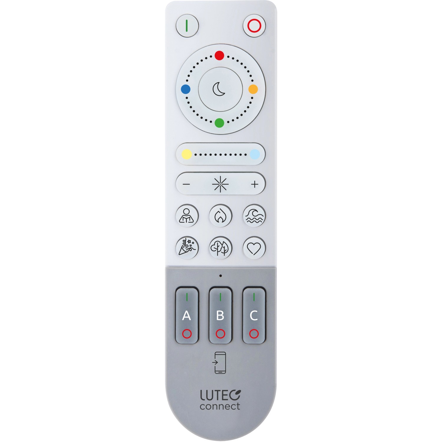 Lutec Connect Fernbedienung Remote mit Infrarot & Bluetooth Weiß-Grau von Lutec