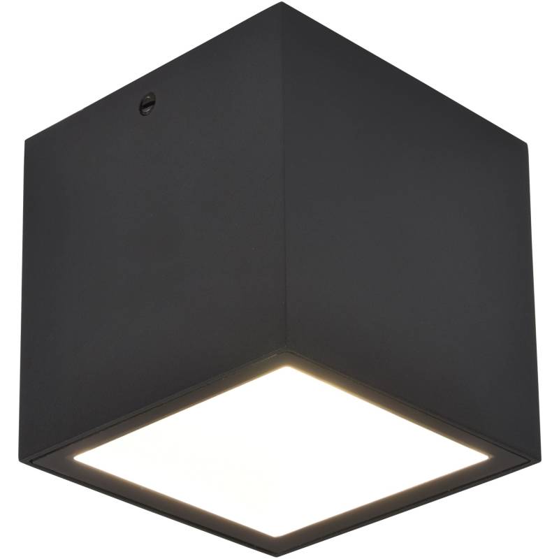 Lutec LED-Außendeckenleuchte Gemini 1-flammig Mattschwarz 8,5 x 8,5 x 8,5 cm von Lutec