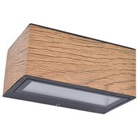 Lutec LED Wandleuchte Gemini in Natur-hell und Anthrazit 2x5,25W - brown von Lutec