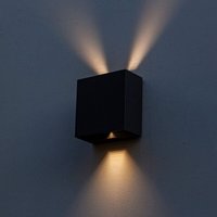 Neuwertig] Lutec Außenwandleuchte Wandlampe Gemini Beams Led Mattschwarz Ip54 12 w 400lm B-Ware von Lutec