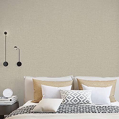 Lutèce Tapete, einfarbig, Jute-Imitation, Schnur, Beige | Vinyl auf Vlies | 51195417 | Schlafzimmer, Wohnzimmer, Flur, Wohnzimmer, mehrfarbig von Lutèce