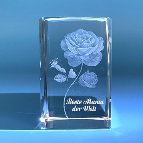 Luteney 3D Glas Kristall mit Gravur-Rose mit Beste Mama der Welt Muttertagsgeschenke,Glas Kristall Geschenke für Mama Deko Luteney 3D Glas Kristall mit Gravur-Rose mit Beste Mama der Welt Muttertagsgeschenke,Glas Kristall Geschenke für Mama Deko von Luteney
