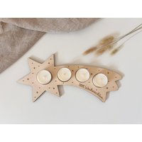 Adventskranz Aus Holz in Form Einer Sternschnuppe I Teelicht-Adventskranz Adventskranz Aus Holz in Form Einer Sternschnuppe I Teelicht-Adventskranz von LutifulThings