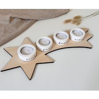 Adventskranz Aus Holz in Form Einer Sternschnuppe I Teelicht-Adventskranz Adventskranz Aus Holz in Form Einer Sternschnuppe I Teelicht-Adventskranz von LutifulThings