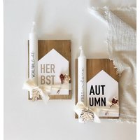 Herbstgeschenk I Herbstdekoration - Herbstliches Dekohaus Und Kerze Auf Holztablett Herbstgeschenk I Herbstdekoration - Herbstliches Dekohaus Und Kerze Auf Holztablett von LutifulThings