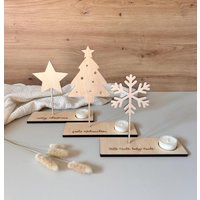 Teelicht-Tablett Mit Weihnachtlichem Holzstecker I Verschiedene Designs Teelicht-Tablett Mit Weihnachtlichem Holzstecker I Verschiedene Designs von LutifulThings