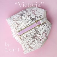Kleines Hundegeschirr, Verstellbares Geschirr, Xxs Ausgefallene Spitze Ohne Zuggeschirr, Weißes "Victoria" Von Lutii." von LutiiPetDesign