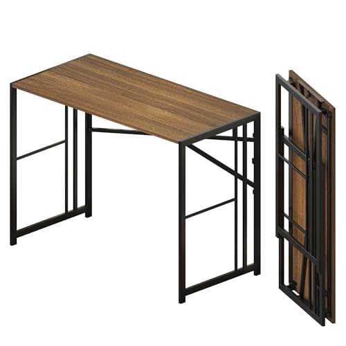 Lutown-Teen 103 cm Klappschreibtisch, Schreiben Gaming Computer Camping Schreibtisch, Keine Montage erforderlich Home Office Tisch, Espresso von Lutown-Teen