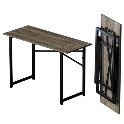 Lutown-Teen 120 cm Klappschreibtisch, Schreiben Gaming Computer Camping Schreibtisch, Keine Montage erforderlich Home Office Tisch, Eiche Schwarz von Lutown-Teen