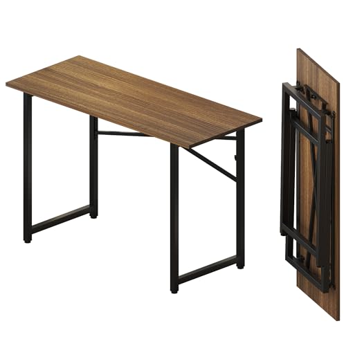Lutown-Teen 120 cm Klappschreibtisch, Schreiben Gaming Computer Camping Schreibtisch, Keine Montage erforderlich Home Office Tisch, Espresso von Lutown-Teen