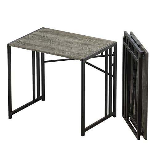 Lutown-Teen 83 cm Klappschreibtisch, Schreiben Gaming Computer Camping Schreibtisch, Keine Montage erforderlich Home Office Tisch, Eiche Schwarz von Lutown-Teen