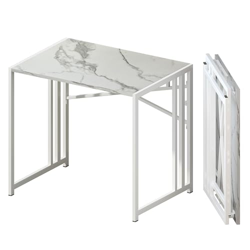 Lutown-Teen 83 cm Klappschreibtisch, Schreiben Gaming Computer Camping Schreibtisch, Keine Montage erforderlich Home Office Tisch, Weißer Marmor Lutown-Teen 83 cm Klappschreibtisch, Schreiben Gaming Computer Camping Schreibtisch, Keine Montage erforderlich Home Office Tisch, Weißer Marmor von Lutown-Teen