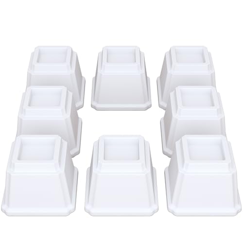 Lutown-Teen Bed Risers 4 inch Heavy Duty Furniture Risers for Sofas, Chair Risers Sofa Risers Table Risers Set of 8 Pack, White von Lutown-Teen