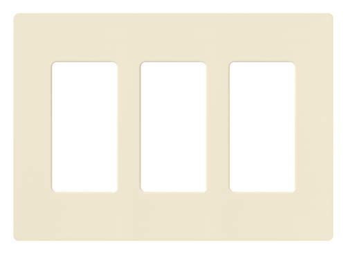 Lutron Claro CW-3-AL Wandplatte, 3-fach, glänzend, mandelfarben (1 Stück) von Lutron