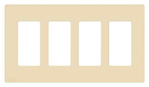 Lutron Claro CW-4-IV 4-fach Wandplatte, glänzend, elfenbeinfarben, 1 Stück von Lutron
