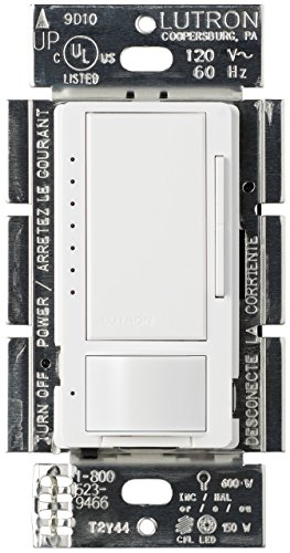 Lutron Maestro LED Dimmer switch mit Bewegungssensor, kein neutraler Draht erforderlich, MSCL-OP153M-WH, Weiß Lutron Maestro LED Dimmer switch mit Bewegungssensor, kein neutraler Draht erforderlich, MSCL-OP153M-WH, Weiß von Lutron