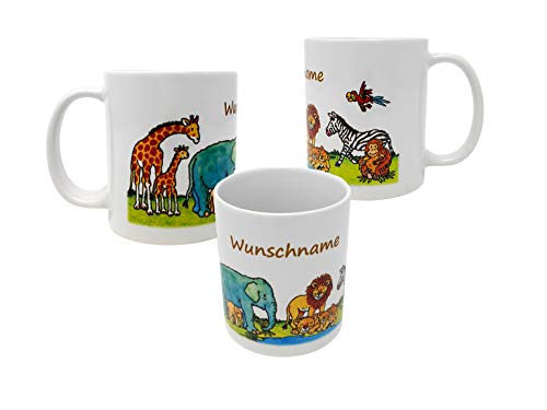 Lutz Mauder Zoo Kinder Tasse -personalisiert mit Name Trinkbecher, Becher von Lutz Mauder