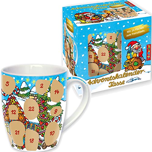 Adventskalender als Tasse mit 24 Flächen zum Freirubbeln | Version 2022/2023 | Geschenk Advent Weihnachten Kalender Überraschung von Lutz Mauder