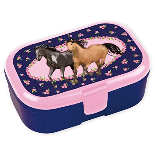 Lutz Mauder Lunchbox * PFERDEFREUNDE 3 * für Kinder Brotdose ohne Namensdruck | Perfekt für Mädchen | Vesperdose Brotzeitbox Brotzeit Pferde Pony Reiten Schule Grundschule Einschulung von Lutz Mauder