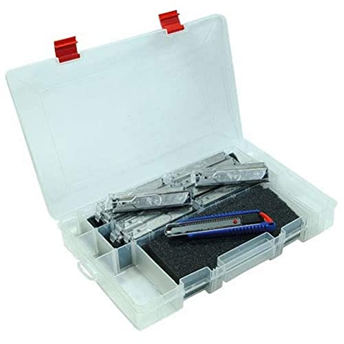 Lutz Cutter-Messer Set mit Sortimentsbox (200 Klingen, 1 Cutter, 18 mm, Maße Box 255x45x205 mm, Universalmesser mit Ersatzklingen) 480741 von Lutz