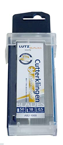 Lutz Abbrechklinge AB2-SZ (50 Ersatzklingen für Cutter-Messer, silber, Klingenbreite 18 mm, Schneidenlänge 100 mm, Dicke 0,5 mm) 470041 von Lutz