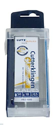Lutz Abbrechklinge AB2-SZ (50 Ersatzklingen für Cutter-Messer, silber, Klingenbreite 18 mm, Schneidenlänge 100 mm, Dicke 0,5 mm) 470041 Lutz Abbrechklinge AB2-SZ (50 Ersatzklingen für Cutter-Messer, silber, Klingenbreite 18 mm, Schneidenlänge 100 mm, Dicke 0,5 mm) 470041 von Lutz