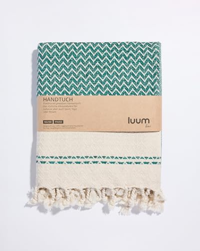 Luum® 2er Hamam Handtücher Set für Küche & Bad, schnelltrocknend & fusselfrei, Sporthandtuch, Turkish Hand Towel, Haarturban, kein Mikrofaser, 100% Baumwolle, Mint Grün, 50x100, Geschenkset von Luum