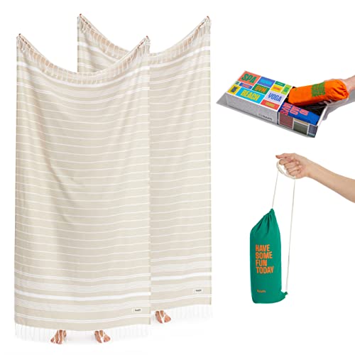 Luum® Saunatuch Hamamtuch Strandtuch Saunahandtuch Handtuch Yogatuch Duschtuch Strandhandtuch Saunatuch Badetuch Reisehandtuch Pestemal Turkish Towels, 2er Geschenkset Geschenkbox von Luum