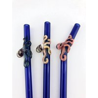 1 Oktopus Auf Dunkelblauem Glass Stroh - Personalisierte Strohhalme | Wiederverwendbare Glastrinkhalm Glasstrohhalme Blau von Luv4Erth