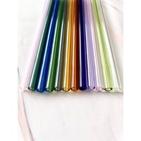 12Er-Pack Durchscheinende Glasstrohhalme - Gastgeschenke | Wiederverwendbare Strohhalme Farbige Lichtdurchlässige von Luv4Erth