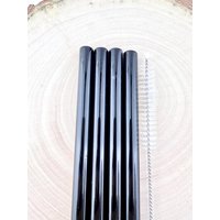 4 Oder 8Er-Packung Schwarze Glasstrohhalme - Black Straw Pack | Wiederverwendbare Strohhalme Schwarze Gastgeschenke Strohparty-Packung Strohpackungen von Luv4Erth