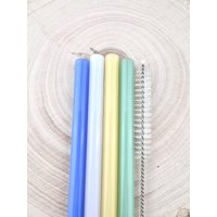 4Er-Pack Glasstrohhalme in Pastellfarben - Gastgeschenke | Wiederverwendbare Strohhalme Pastelle Farbige Einzigartige Geschenke Stroh-Party-Packung von Luv4Erth