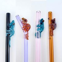 Chamäleon Auf Bunten Glasstrohhalmen - Personalisierte Strohhalme | Wiederverwendbare Glastrinkhalm Glasstrohhalme Farbige von Luv4Erth