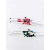 Crab Glas Stroh - Boba Straws | Smoothie Strohhalme Dünne Wiederverwendbare Glasstrohhalme Krabbe Geschenke Einzigartige von Luv4Erth