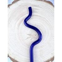 Dark Blue Crazy Glass Stroh - Wiederverwendbare Strohhalme | Biegsame Verrückte Glasstrohhalme Blaue Einzigartiges Geschenk von Luv4Erth