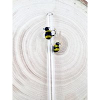 Doppelter Bienen Glas-Stroh - Boba Straws | Smoothie Strohhalme Dünne Wiederverwendbarer Strohhalm Glasstrohhalme Bienen Einzigartiges Geschenk von Luv4Erth