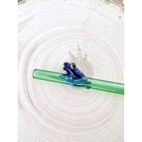 Frosch Auf Grünen Glas-Strohhalmen - Wiederverwendbare Strohhalme | Glasstrohhalme Glastrinkhalm Frosch Becher Grünes Stroh Einzigartiges Geschenk von Luv4Erth