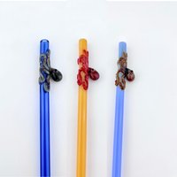 Handgemachter Oktopus Auf Farbigem Glasstrohhalm Wiederverwendbarer Trinkhalm Nach Kundenwunsch von Luv4Erth