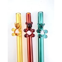 Opal Gummibärchen Glasstrohhalm Handgemachter Wiederverwendbarer Trinkhalm von Luv4Erth