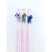 Packung Frösche Auf Rosa Glas Strohhalmen - Frosch Glass Straw Pack | Wiederverwendbare Strohhalme Eco Freundliche Umweltfreundliche Geschenke von Luv4Erth