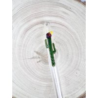 Saguaro Kaktus Glas Stroh - Wiederverwendbare Strohhalme | Glasstrohhalme Kaktus Geschenke Boba Smoothie Dünne von Luv4Erth