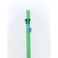 Schmetterling Auf Grünem Glas Stroh - Personalisierte Strohhalme | Wiederverwendbare Glasstrohhalme Grüne Geschenke von Luv4Erth