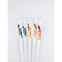 1 Squid Glass Stroh - Wiederverwendbare Strohhalme | Glasstrohhalme Tintenfisch Einzigartige Geschenke Boba Smoothie Strohhalm Dünnes Stroh von Luv4Erth