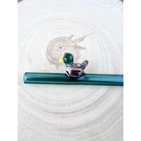 stockenten Glasstrohhalm Handgemachter Wiederverwendbarer Trinkhalm von Luv4Erth