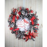 Handgefertigter Türkranz Mit Kardinal-Motiv von LuvOfWreaths
