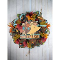 Igel-Herbstkranz Türkise Dekomasche, Herbstlaub von LuvOfWreaths