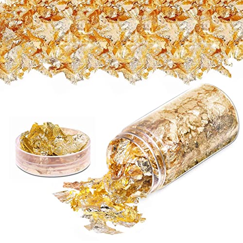 Gold Leaf Leaf Flakes Multifunction Decorative Foil Paper Gold Foil Paper Decoration Kitchen Mousse Baking Pastry Craft Decoration 30ml Gold Leaf Leaf Flakes Multifunction Decorative Foil Paper Gold Foil Paper Decoration Kitchen Mousse Baking Pastry Craft Decoration 30ml von Luvadeyo